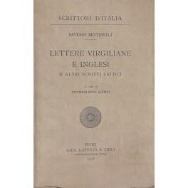 Lettere virgiliane e inglesi. A cura di Vittorio Enzo Alfieri - Saverio Bettinelli - copertina