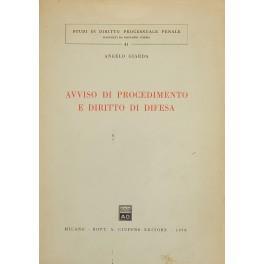 Avviso di procedimento e diritto di difesa - Angelo Giarda - copertina