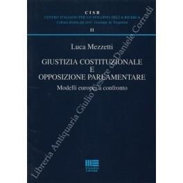 Giustizia costituzionale e opposizione parlamentare. Modelli europei a confronto - Luca Mezzetti - copertina