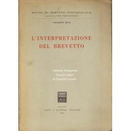 L' interpretazione del brevetto - Giuseppe Sena - copertina