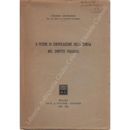 Il potere di certificazione della chiesa nel diritto italiano - Pietro Gismondi - copertina