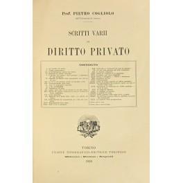 Scritti varii di diritto privato - copertina
