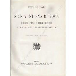 Storia interna di Roma e governo d'Italia e delle provincie dalle Guerre Puniche alla Rivoluzione Graccana. Con quattro tavole e 163 incisioni - Ettore Pais - copertina