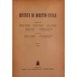 Rivista di diritto civile. Anno I - 1955 - copertina