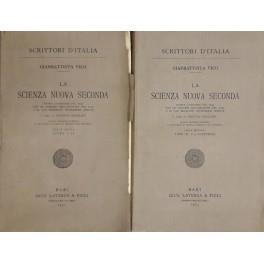 La scienza nuova seconda giusta l'edizione del 1744 con le varianti dell'edizione del 1730 e di due redazioni intermedie inedite. A cura di Fausto Nicolini. Parte prima - Libri I-II. Parte seconda - Libri III-V e Appendice - Giambattista Vico - copertina