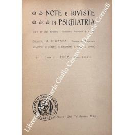 Note e riviste di psichiatria. Diario del San Benedetto - Manicomio provinciale di Pesaro. Vol. I (Serie 3) - Angelo Alberti - copertina