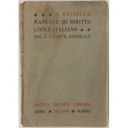 Manuale di diritto civile italiano. Parte generale (unico pubblicato) - Nicola Coviello - copertina