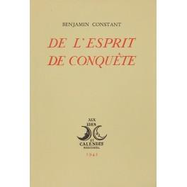 De l'esprit de conquete - Benjamin Constant - copertina