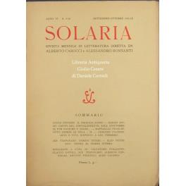 Solaria. Rivista mensile di letteratura diretta da Alberto Carocci e Alessandro Bonsanti. Anno VI, N. 9-10 Settembre-Ottobre 1931 - copertina