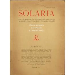 Solaria. Rivista mensile di letteratura diretta da Alberto Carocci e Alessandro Bonsanti. Anno VII, N. 1 Gennaio 1932 - copertina
