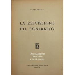 La rescissione del contratto - Giuseppe Mirabelli - copertina