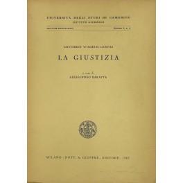 La giustizia. A cura di Alessandro Baratta - Gottfried Wilhelm Leibniz - copertina