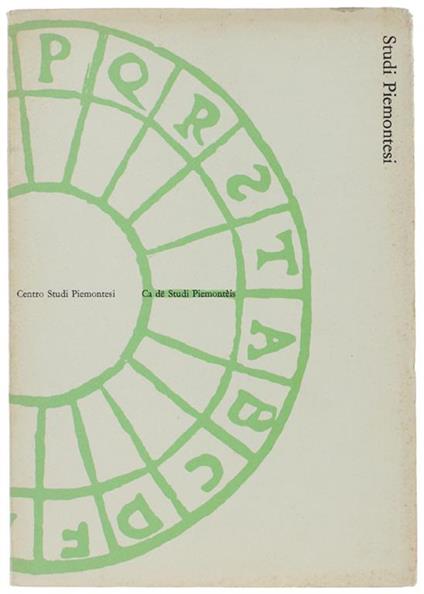 STUDI PIEMONTESI. Vol. I - 1972, fasc. 1. [Ottimo] - copertina