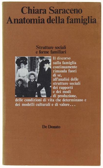 ANATOMIA DELLA FAMIGLIA. Strutture sociali e forme familiari - Chiara Saraceno - copertina