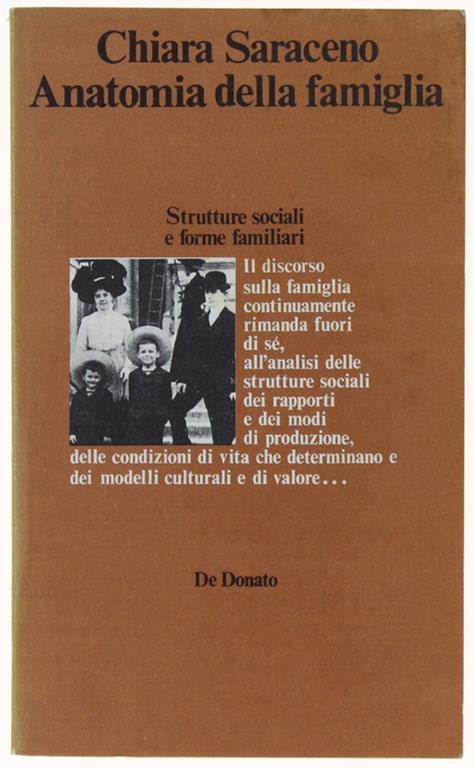 ANATOMIA DELLA FAMIGLIA. Strutture sociali e forme familiari - Chiara Saraceno - copertina
