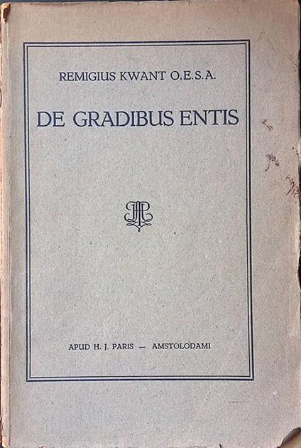 De Gradibus Entis - copertina