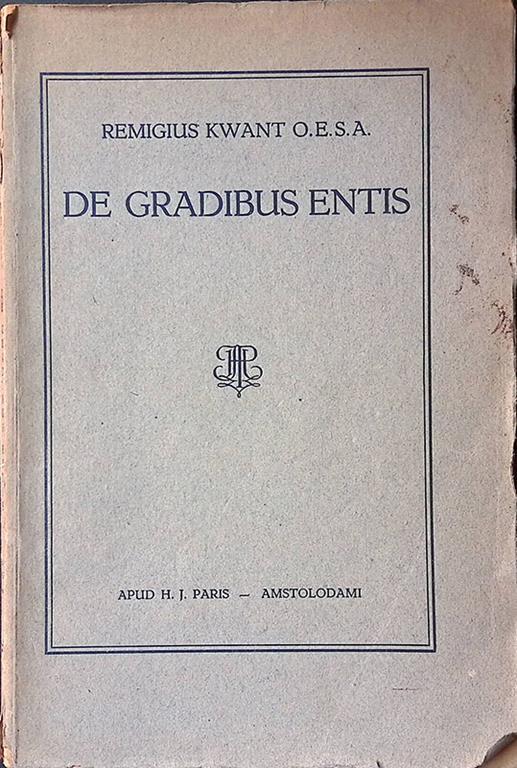 De Gradibus Entis - copertina