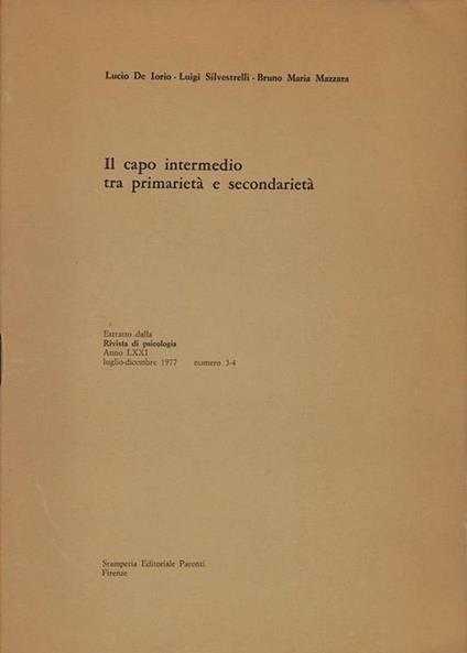 Il capo intermedio tra primarietà e secondarietà. Estratto - copertina