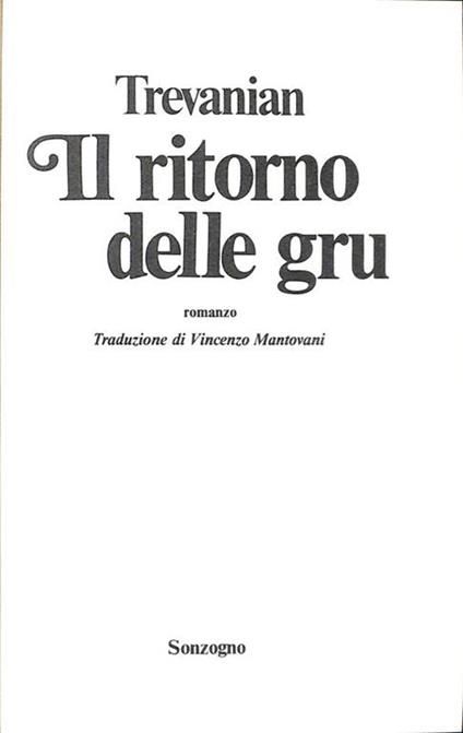 Il ritorno delle gru - Trevanian - copertina