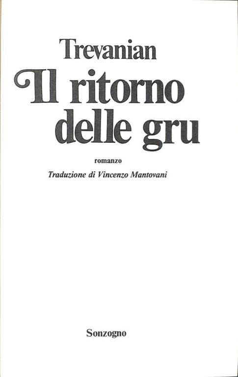 Il ritorno delle gru - Trevanian - copertina