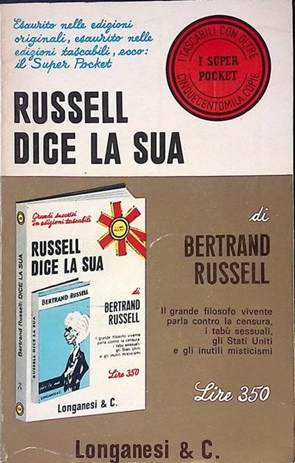 Russell dice la sua - Bertrand Russell - copertina