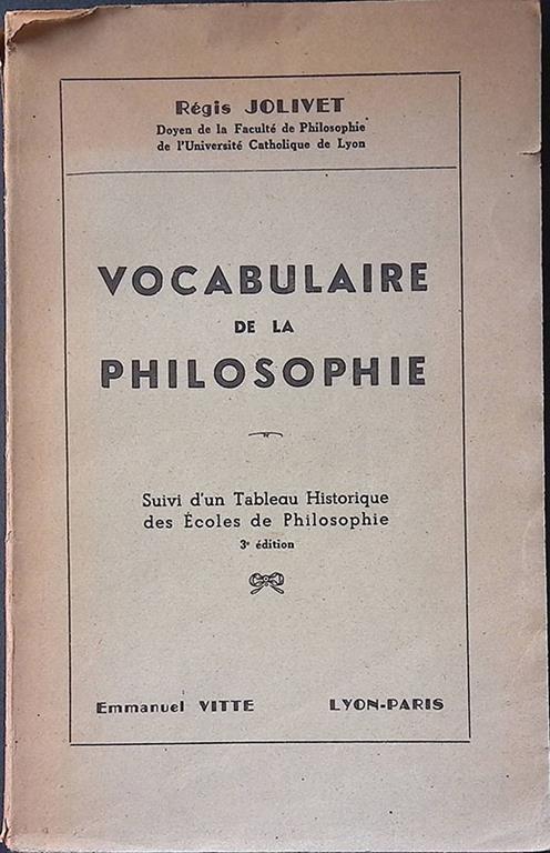 Vocabulaire de la Philosophie - copertina