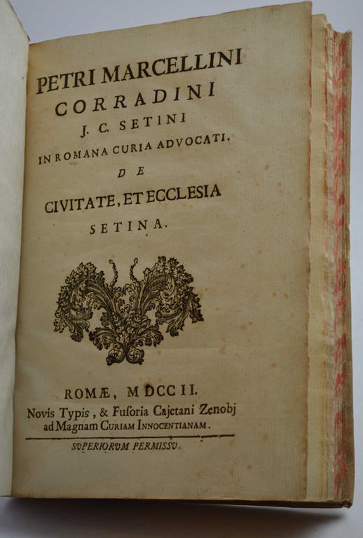 De civitate, et ecclesia Setina - copertina