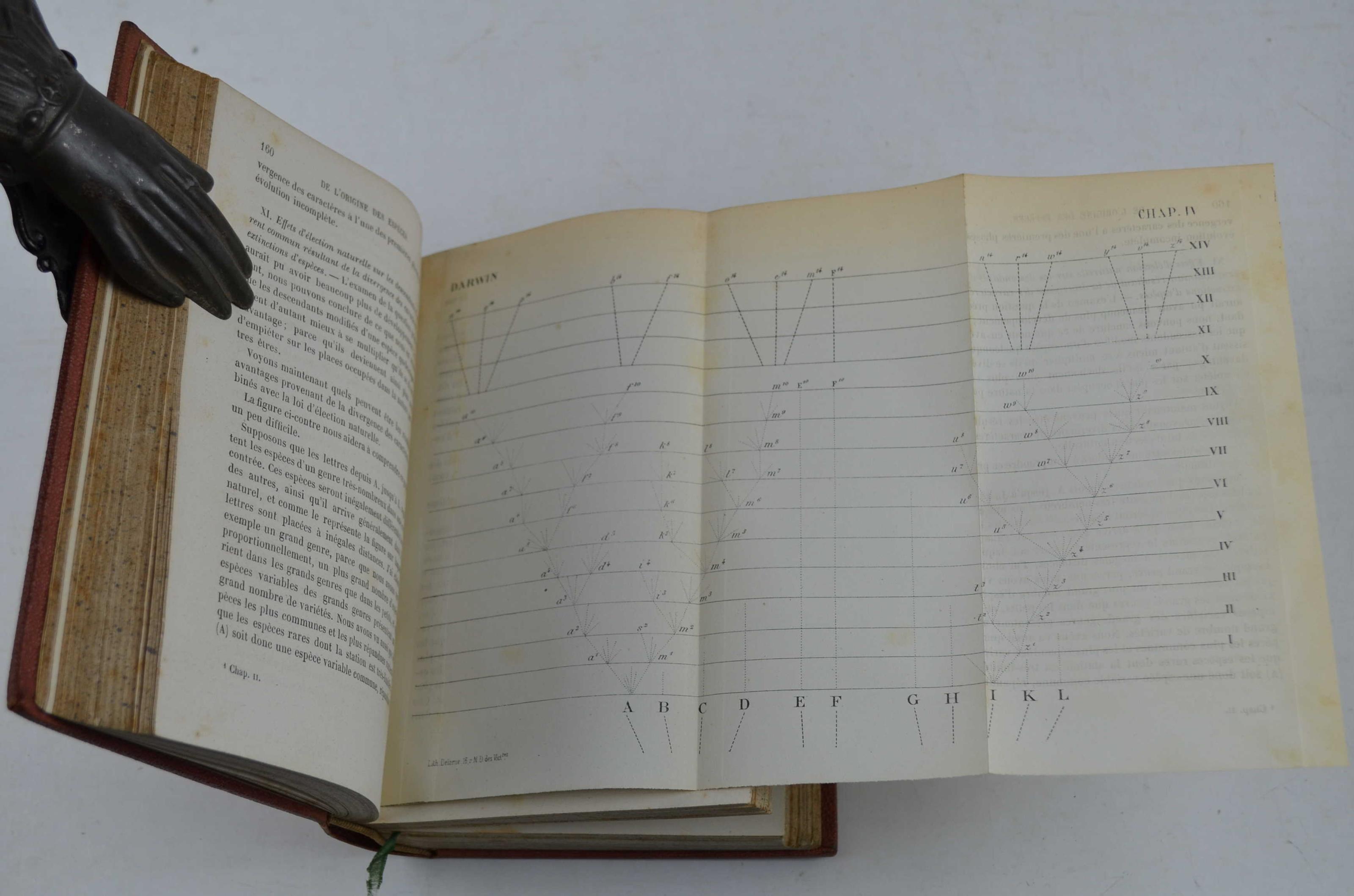 De l'origine des espèces ou des lois du progrès chez les étres organisés... Traduit en francais sur le troisième édition avec l'autorisation de l'Auteur par Mlle Clémence-Auguste Royer. Avec une préface et des notes du traducteur