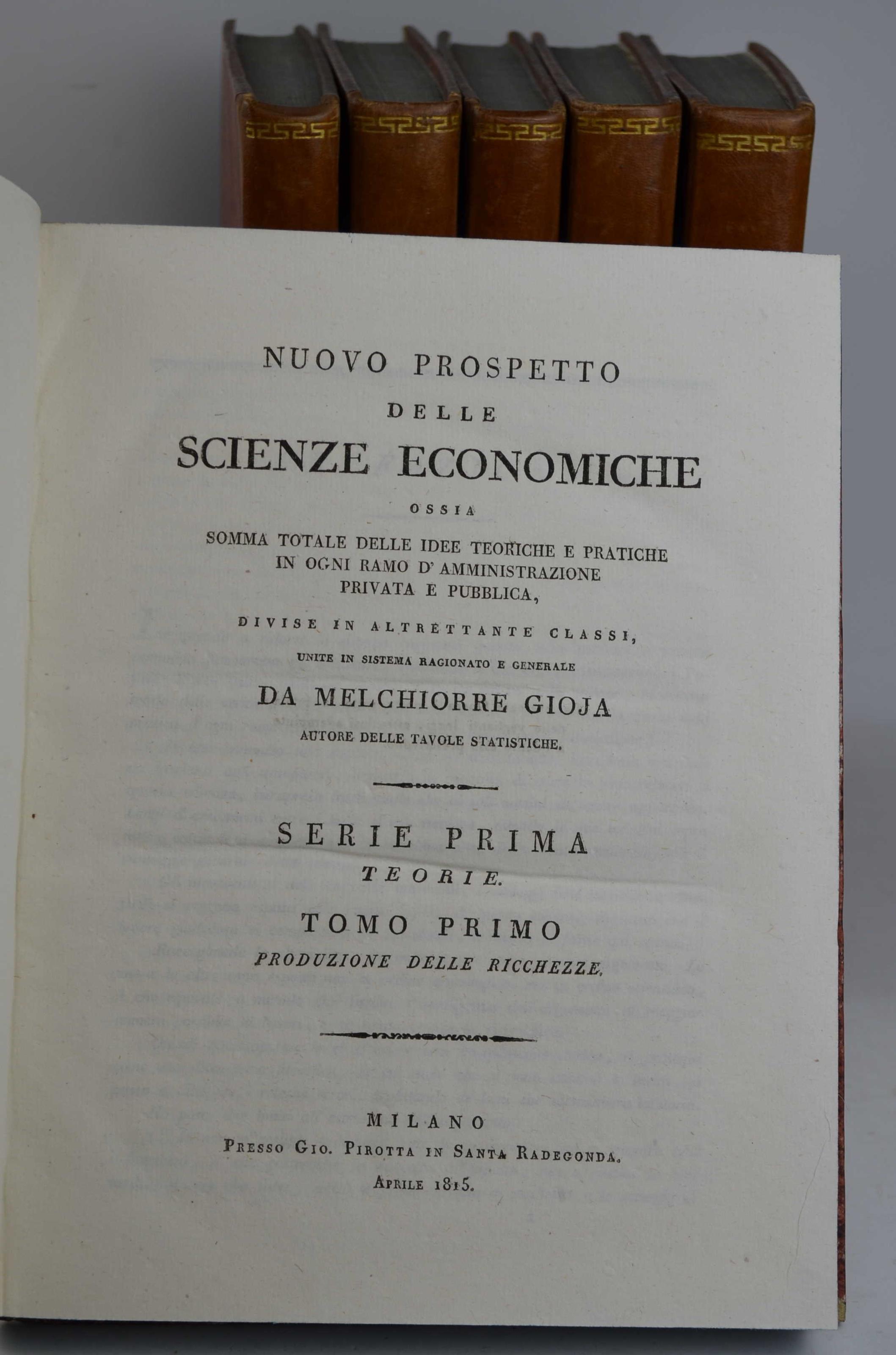 Nuovo prospetto delle scienze economiche, ossia somma totale delle idee teoriche di ogni ramo d'amministrazione privata e pubblica..