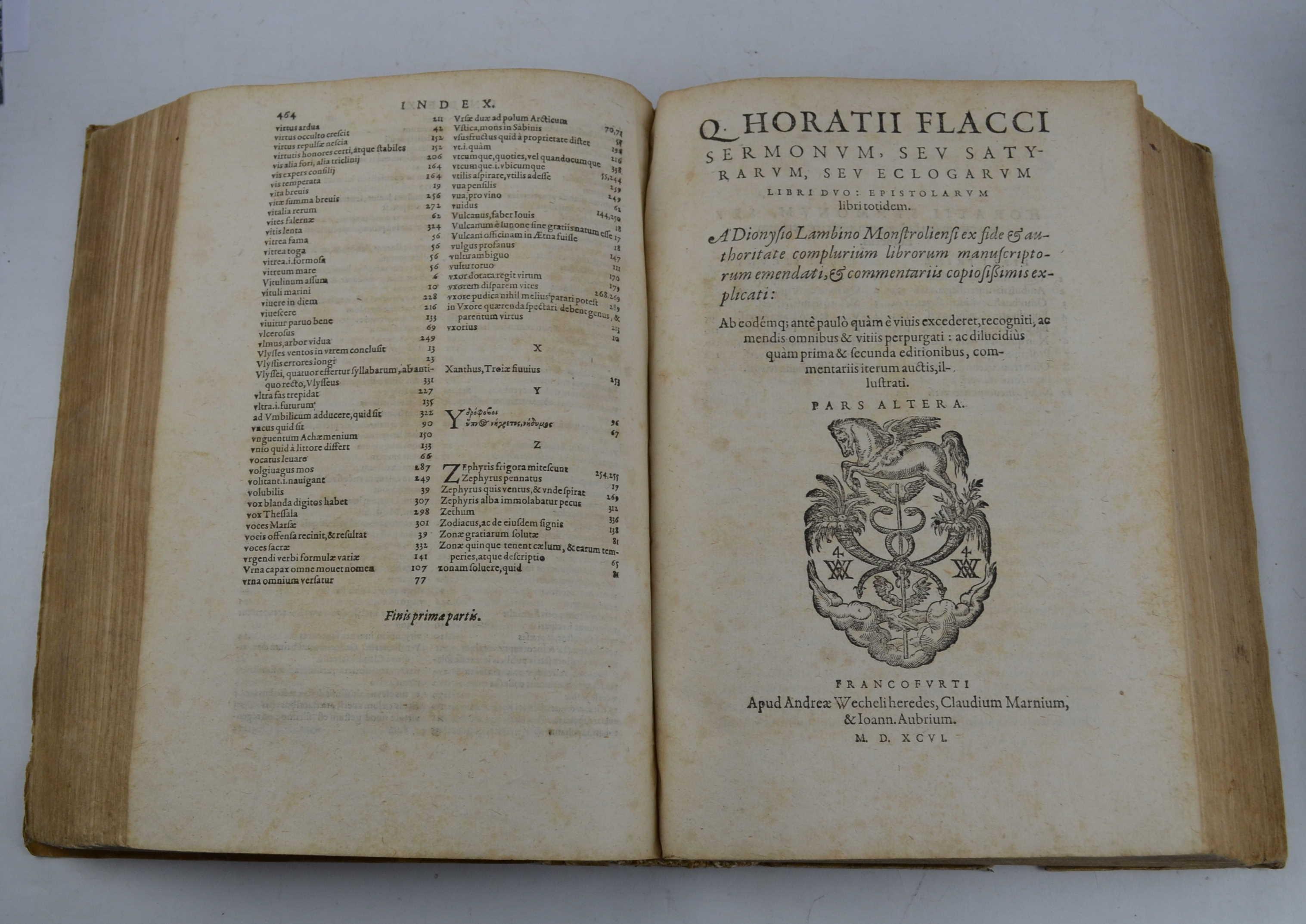 Dionysii Lambini in Q. Horatium Flaccum ex fide atque auctoritate complurium librorum manuscriptorum à se emendatum, & cum diversis exemplaribus antiquis comparatum…