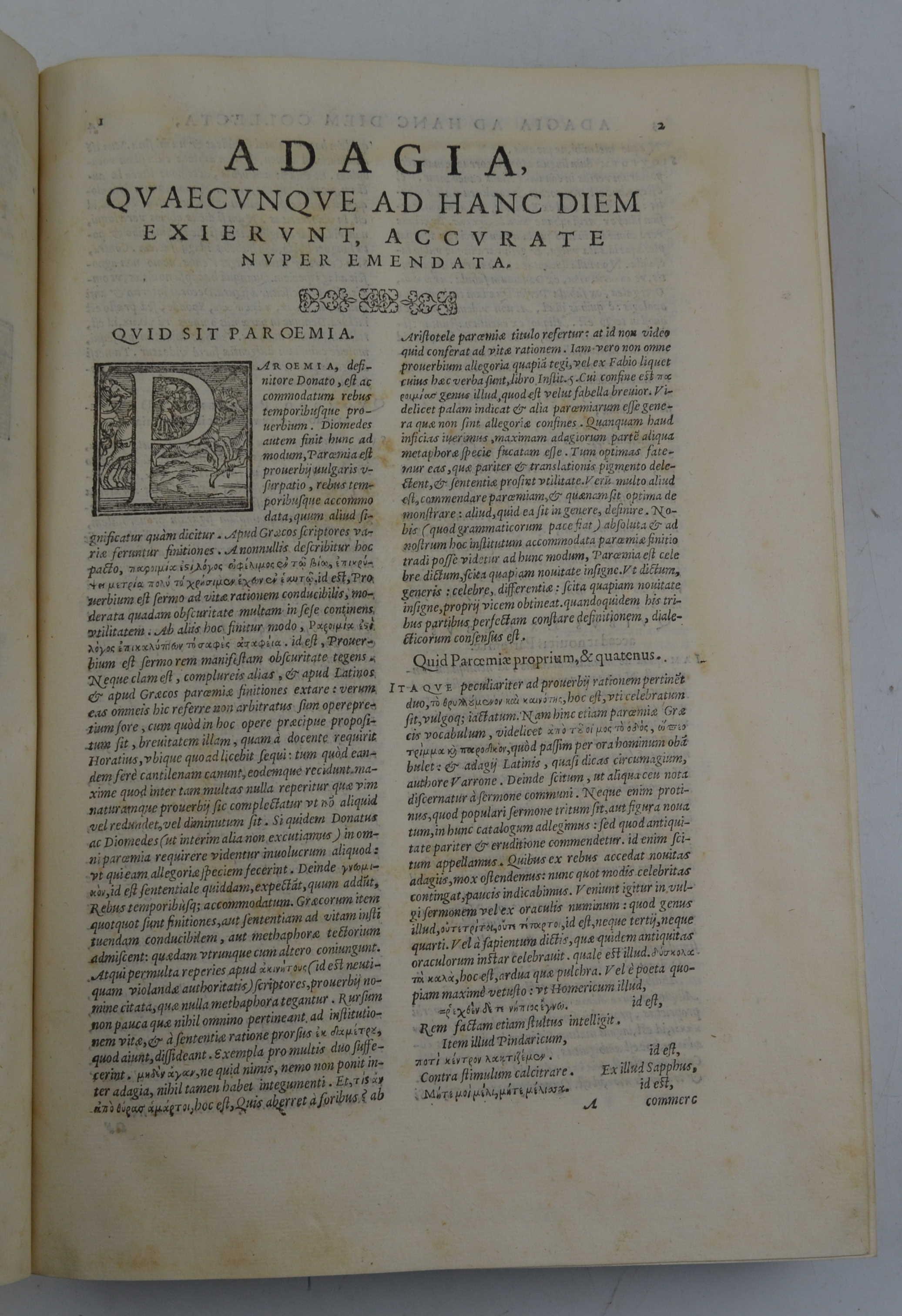 Adagia quaecumque ad hanc diem exierunt, Paulli Manutii studio, atque industria, doctissimorum Theologorum consilio, atque ope, ab omnibus mendis vindicata, quae pium, et veritatis Catholicae studiosum lectorem poterant offendere:…