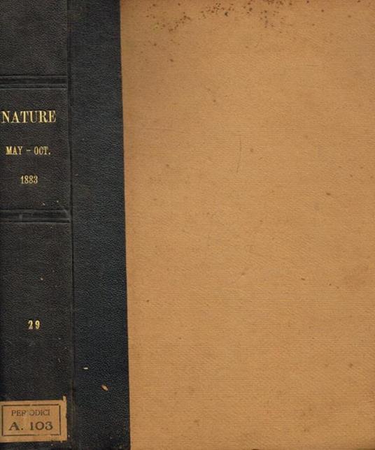 Nature a weekly illustrated journal of science. Vol.XXVIII, may 1883 to october 1883 - copertina