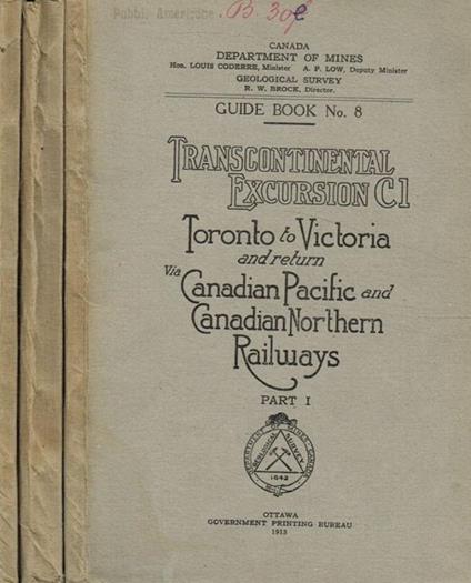 Guide Books n.8. Transcontinental excursion C1 Canada department des mines - copertina