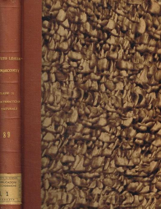 Istituto lombardo di scienze e lettere. Rendiconti vol. 89 - copertina