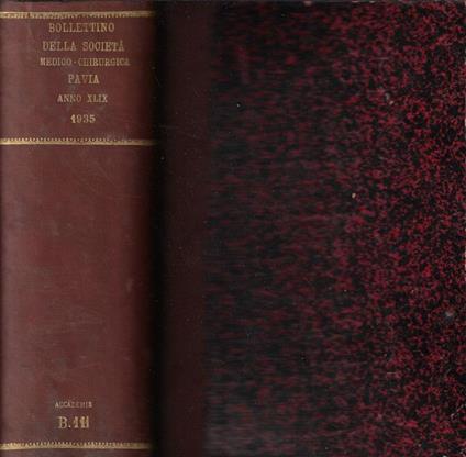 Bollettino della Società Medico-Chirurgica- Pavia Anno 1935 - copertina
