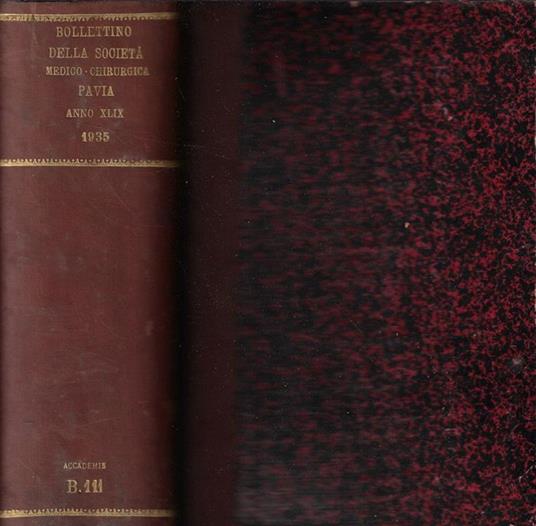 Bollettino della Società Medico-Chirurgica- Pavia Anno 1935 - copertina