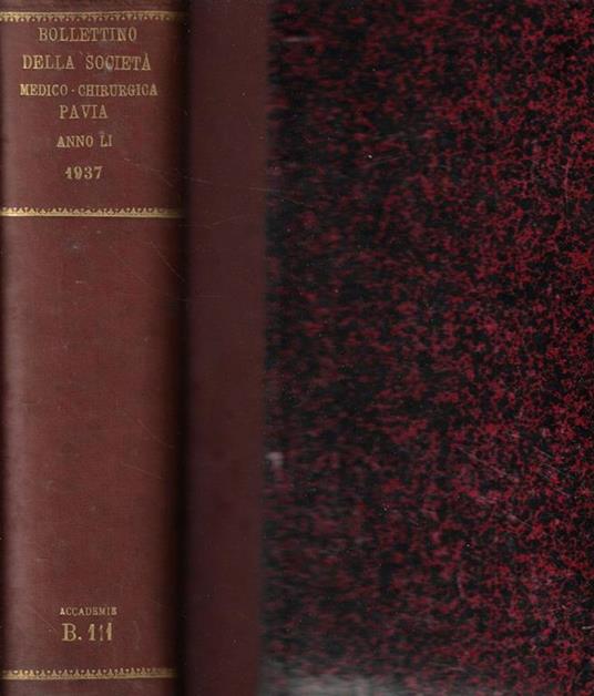 Bollettino della Società Medico-Chirurgica- Pavia Anno 1937 - copertina