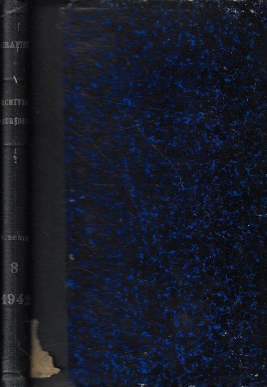 Archivio Giuridico Filippo Serafini Luglio 1942 - copertina