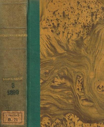 Archivio giuridico Filippo Serafini. Nuova serie, vol.III Enrico Serafini, diretto da - copertina