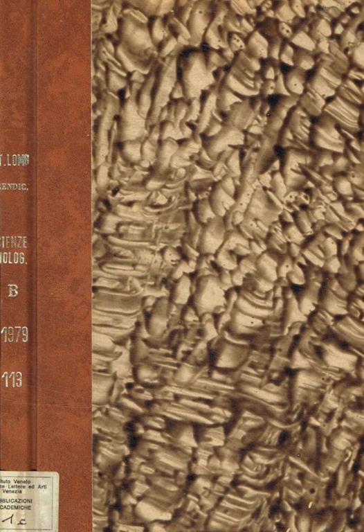 Istituto lombardo accademia di scienze e lettere. Rendiconti scienze biologiche e mediche B. Vol.113 (1979) - copertina