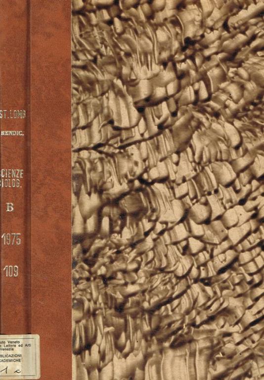 Istituto lombardo accademia di scienze e lettere. Rendiconti scienze biologiche e mediche B. Vol.109 (1975) - copertina