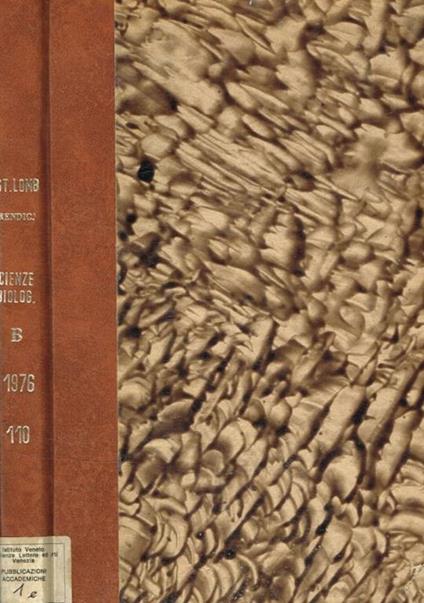 Istituto lombardo accademia di scienze e lettere. Rendiconti scienze biologiche e mediche B. Vol.110 (1976) - copertina