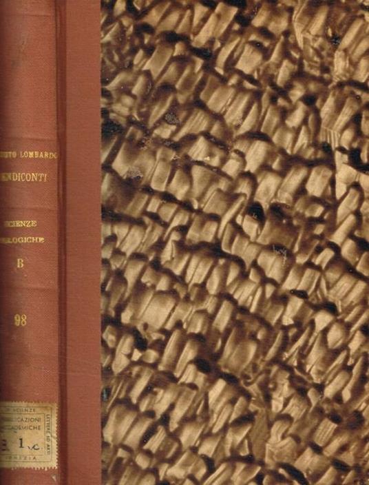 Istituto lombardo accademia di scienze e lettere. Rendiconti scienze biologiche e mediche B. Vol. 98 - copertina