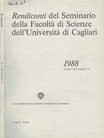 Rendiconti del seminario della facoltà di scienze dell'università di Cagliari 1988 vol.LVIII, fasc.1-2