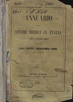 Annuario degli Studii Medici in Italia per l'anno 1861