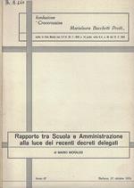 Rapporto tra Scuola e Amministrazione alla luce dei recenti decreti delegati