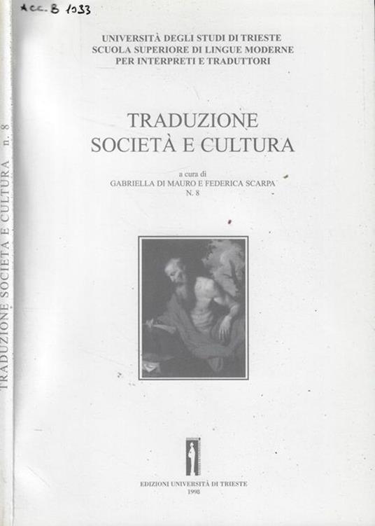 Tradizione, società e cultura n. 8 Anno 1998 Gabriella Di Mauro- Federica Scarpa, a cura di - copertina