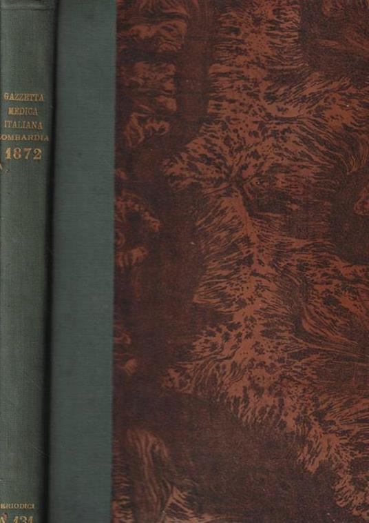 Gazzetta Medica Italiana Lombardia Anno 1872 - copertina