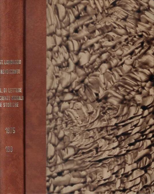 Rendiconti Classe di Lettere e Scienze Morali e Storiche Fas. I-II Anno 1975 - copertina
