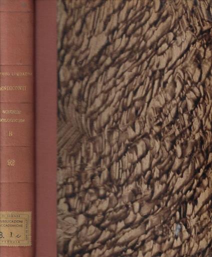 Rendiconti Scienze Biologiche e Mediche B Fasc. I-II-III Anno 1957 - copertina